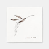 Einfache Fall Foliage Hochzeitscocktail Serviette (Vorderseite)