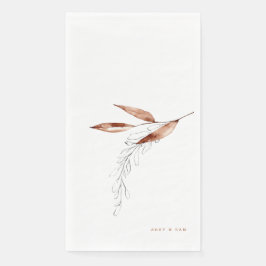 Einfache Fall-Foliage-Hochzeitsobennamen Serviette