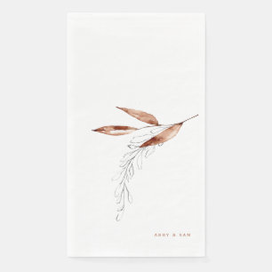 Einfache Fall-Foliage-Hochzeitsobennamen Serviette