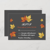 Einfache Fallende Ahorn-Blätter Hochzeit RSVP (Vorne/Hinten)