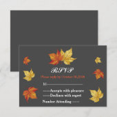 Einfache Fallende Ahorn-Blätter Hochzeit RSVP Karte (Vorne/Hinten)
