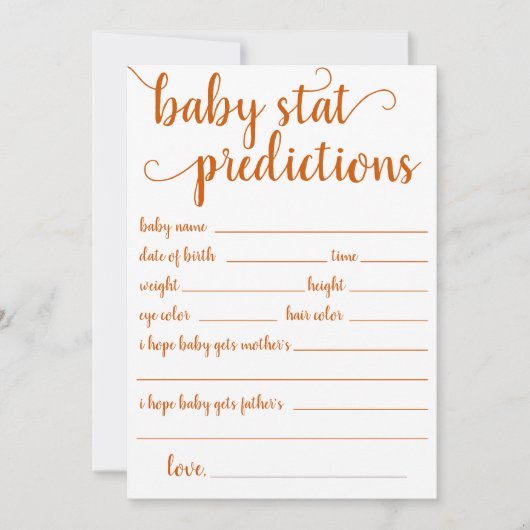 Einfache Fallvorhersage | Orange Keepake Card Einladung (Vorderseite)