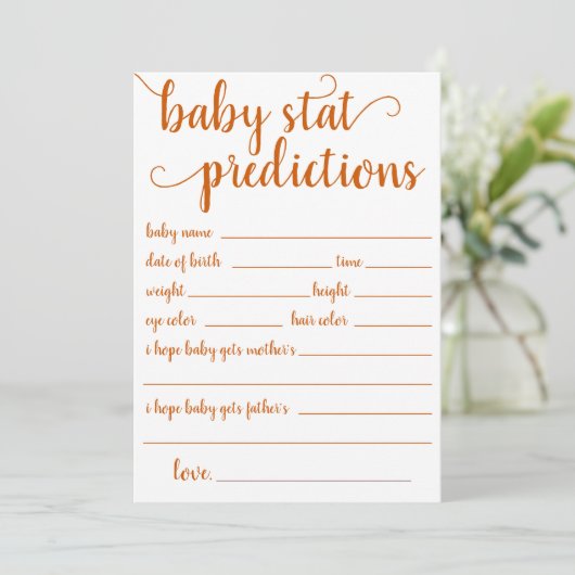 Einfache Fallvorhersage | Orange Keepake Card Einladung (Stehend Vorderseite)