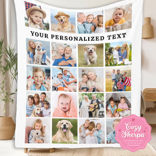 Einfache Familie 20 Benutzerdefinierte Fotos Colla Sherpadecke