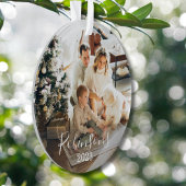 Einfache Familie 2 Foto Individuelle Name Script & Ornament