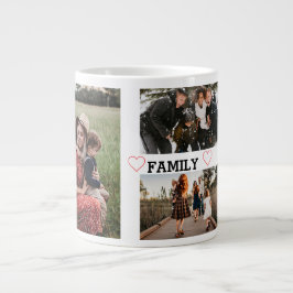 Einfache Familie Drei Foto Jumbo-Tasse