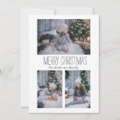 Einfache Familie mit drei Fotos Feiertagskarte (Vorderseite)