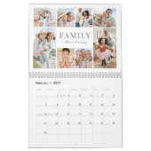 Einfache Familienfoto-Collage Kalender (Feb 2027)
