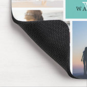 Einfache Familienfoto-Collage und Monogramm Mousepad (Ecke)