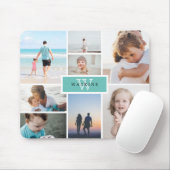 Einfache Familienfoto-Collage und Monogramm Mousepad (Mit Mouse)