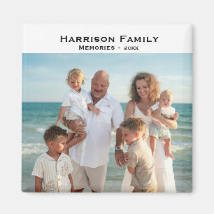 Einfache Familienfoto-Erinnerungen Jahr Quadrat  Magnet