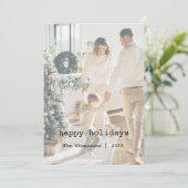 Einfache, familienfreundliche Schreibschrift fröhl Feiertagskarte (Stehend Vorderseite)