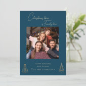 Einfache Familienjubiläum Foto Feiertagskarte (Stehend Vorderseite)