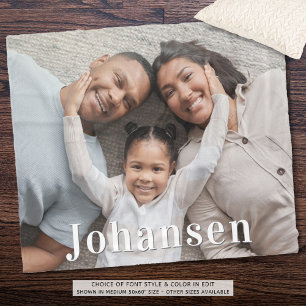 Einfache Familienname eines Fotos Fleecedecke