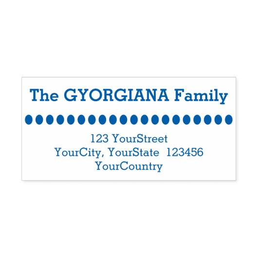 Einfache Familienname plus Address Rubber Briefmar Permastempel (Design)