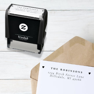 Einfache Familienname und Herz | RÜCKSENDEADRESSE Permastempel