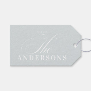 Einfache Familienname Weihnachts-Geschenktasten Geschenkanhänger