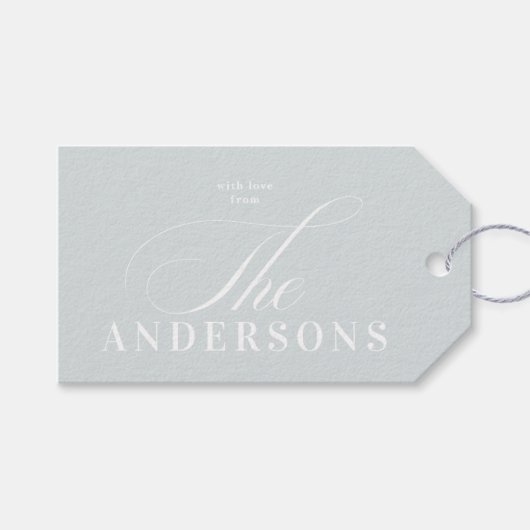 Einfache Familienname Weihnachts-Geschenktasten Geschenkanhänger (Vorderseite (Horizontal))