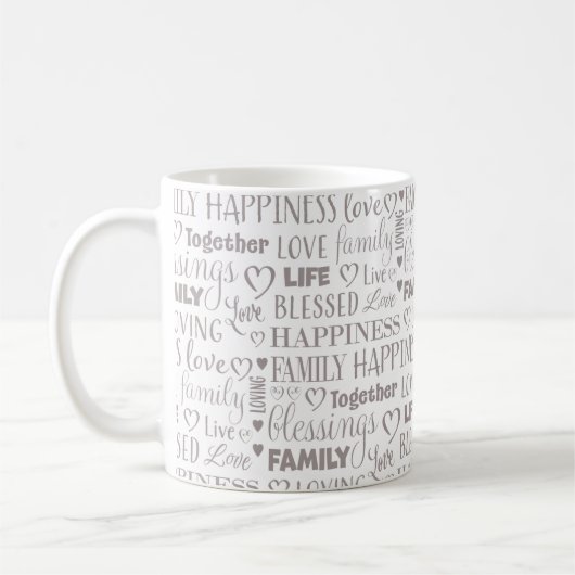 Einfache Familientypografie Niedlich Minimalistisc Kaffeetasse (Links)