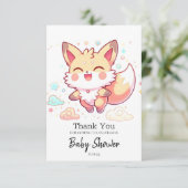 Einfache Fantasy Fox Babydusche Dankeskarte (Stehend Vorderseite)