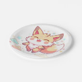Einfache Fantasy Fox Babydusche Pappteller (Schrägansicht)