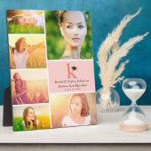 Einfache Farbblock Monogram 6 Foto Abschluss Fotoplatte (Seite)