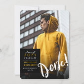 Einfache Farbbox Minimalistischer Foto Abschluss Ankündigung (Vorderseite)