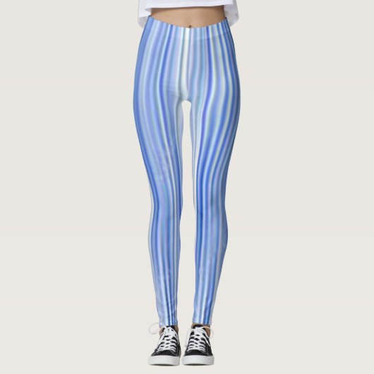 Einfache Farbe Blau und Weiß Leggings (Vorderseite)
