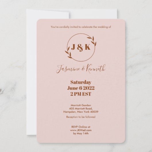 Einfache Farbe Einladung (Vorderseite)