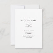 Einfache Farbe Eleganter Text und Foto / Hochzeit Save The Date (Rückseite)