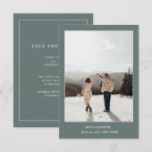 Einfache Farbe - Eleganter Text und Foto Save the  Date (Vorne/Hinten)