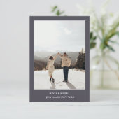 Einfache Farbe - Eleganter Text und Foto Save the  Date (Stehend Vorderseite)