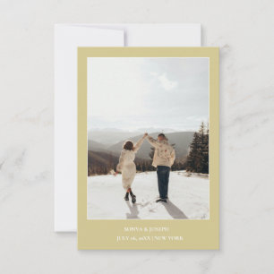 Einfache Farbe - Eleganter Text und Foto Save the Date