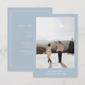 Einfache Farbe - Eleganter Text und Foto Save the  Date (Vorne/Hinten)