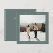 Einfache Farbe - Eleganter Text und Foto Save the  Date (Vorne/Hinten)