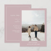 Einfache Farbe - Eleganter Text und Foto Save the  Date (Vorne/Hinten)