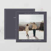 Einfache Farbe - Eleganter Text und Foto Save the  Date (Vorne/Hinten)