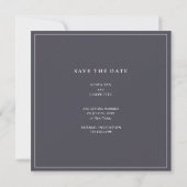 Einfache Farbe - Eleganter Text und Foto Save the  Date (Rückseite)