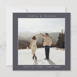 Einfache Farbe - Eleganter Text und Foto Save the  Date