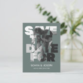 Einfache Farbe - Eleganter Text und Foto Save the  Postkarte (Stehend Vorderseite)