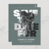Einfache Farbe - Eleganter Text und Foto Save the  Postkarte (Vorne/Hinten)
