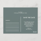 Einfache Farbe - Eleganter Text und Foto Save the  Postkarte (Rückseite)
