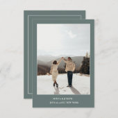 Einfache Farbe - Eleganter Text und Foto Save the Save The Date (Vorne/Hinten)