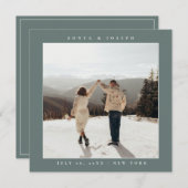 Einfache Farbe - Eleganter Text und Foto Save the Save The Date (Vorne/Hinten)