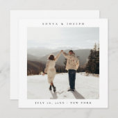 Einfache Farbe - Eleganter Text und Foto Save the Save The Date (Vorne/Hinten)