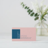 Einfache FARBE Moderne minimalrosa Marineblau Visitenkarte (Stehend Vorderseite)