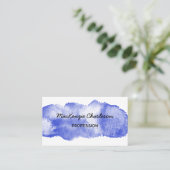 Einfache Farbe Pinsel Pinselstrich Blau Visitenkarte (Stehend Vorderseite)