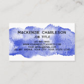 Einfache Farbe Pinsel Pinselstrich Blau Visitenkarte (Rückseite)