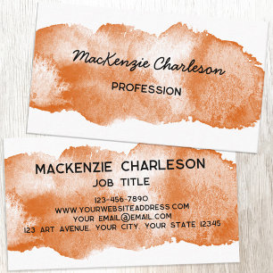Einfache Farbe Pinsel Pinselstrich Burnt Orange Visitenkarte