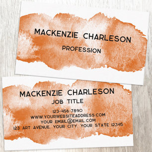 Einfache Farbe Pinsel Pinselstrich Burnt Orange Visitenkarte
